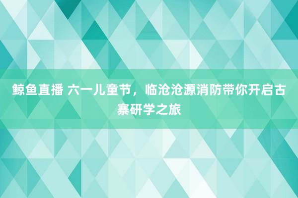 鲸鱼直播 六一儿童节，临沧沧源消防带你开启古寨研学之旅