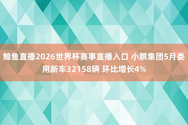鲸鱼直播2026世界杯赛事直播入口 小鹏集团5月委用新车32158辆 环比增长4%