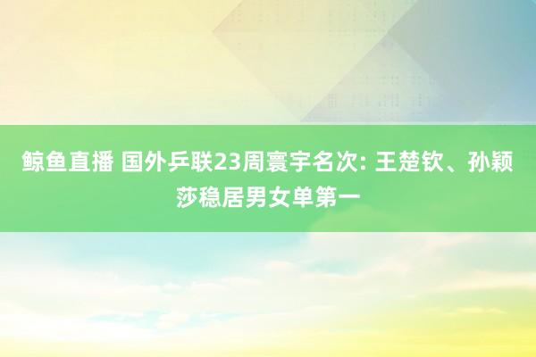 鲸鱼直播 国外乒联23周寰宇名次: 王楚钦、孙颖莎稳居男女单第一