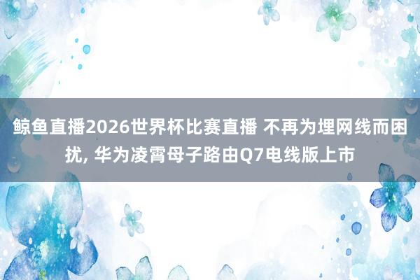 鲸鱼直播2026世界杯比赛直播 不再为埋网线而困扰, 华为凌霄母子路由Q7电线版上市