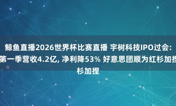 鲸鱼直播2026世界杯比赛直播 宇树科技IPO过会: 第一季营收4.2亿, 净利降53% 好意思团顺为红杉加捏