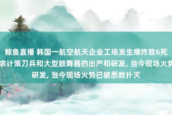 鲸鱼直播 韩国一航空航天企业工场发生爆炸致6死1伤, 该工场讲求计策刀兵和大型鼓舞器的出产和研发, 当今现场火势已被悉数扑灭