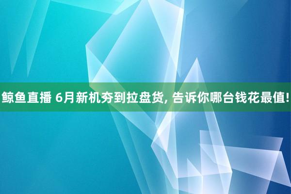 鲸鱼直播 6月新机夯到拉盘货, 告诉你哪台钱花最值!