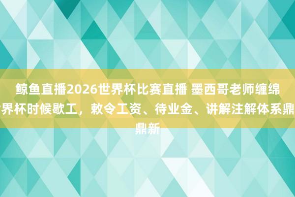 鲸鱼直播2026世界杯比赛直播 墨西哥老师缠绵世界杯时候歇工，敕令工资、待业金、讲解注解体系鼎新