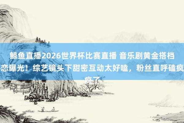 鲸鱼直播2026世界杯比赛直播 音乐剧黄金搭档秘恋曝光!综艺镜头下甜密互动太好嗑,粉丝直呼磕疯了