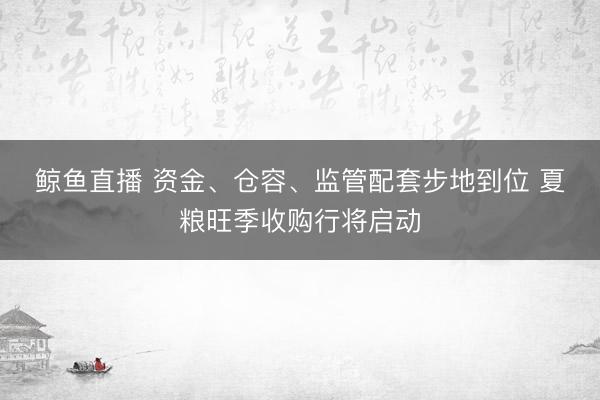 鲸鱼直播 资金、仓容、监管配套步地到位 夏粮旺季收购行将启动
