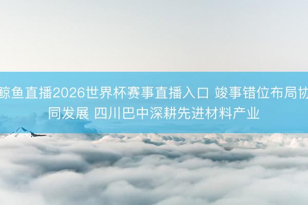 鲸鱼直播2026世界杯赛事直播入口 竣事错位布局协同发展 四川巴中深耕先进材料产业