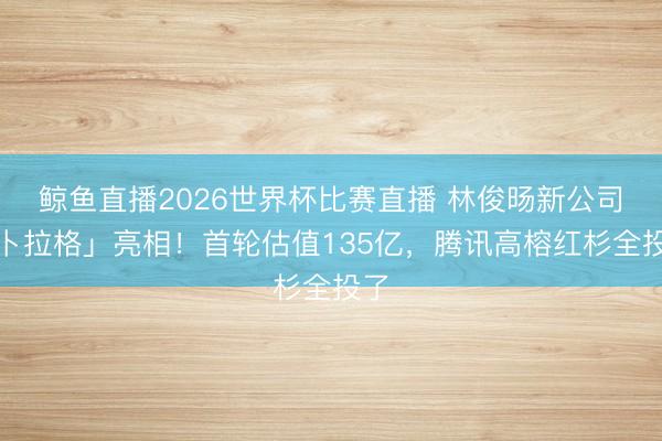 鲸鱼直播2026世界杯比赛直播 林俊旸新公司「卜拉格」亮相！首轮估值135亿，腾讯高榕红杉全投了